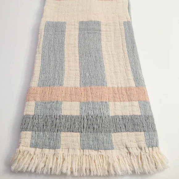 🎁Piscatextil Throw Blanket - Broad Stripe Multi Color Block
